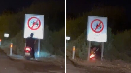 Antalya'da ilginç kaza! Alkollü motosiklet sürücüsü yol kenarındaki levhaya kafasını çarptı - 3. Sayfa