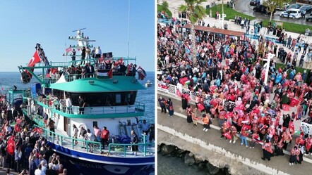 Türkiye'nin dört bir yanından Filistin'e destek! Tekne ile Karadeniz'e açıldılar - dunya