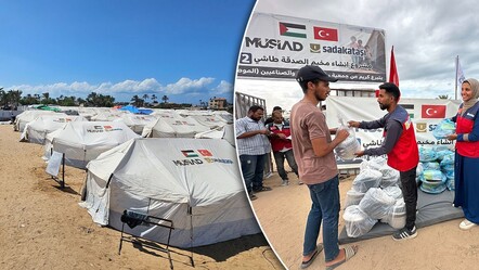 Doğrudan yardım ulaşıyor! Sadakataşı ve MÜSİAD Gazze’de çadır kent kurdu - Yaşam