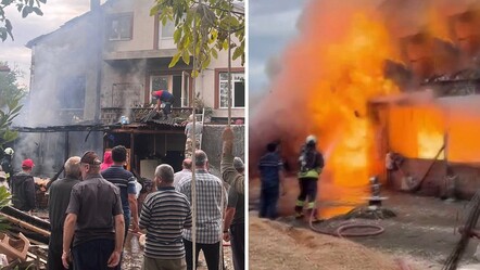 Yangına giden ekiplerin zor anları! Tüp patladı, ortalık alev aldı - Yaşam