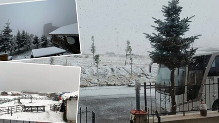 Kış erken geldi, lapa lapa kar yağdı! Beyaz örtü İstanbul'un yanı başında - Gündem