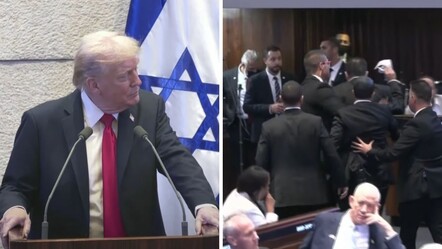 İsrail Meclisi'nde Donald Trump'a protesto - Dünya