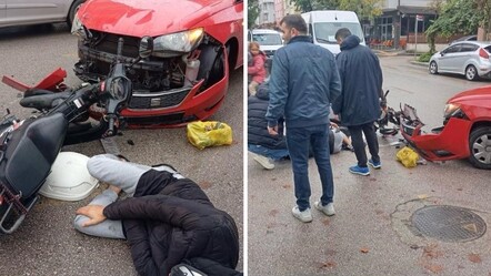 Sakarya'da motosiklet ve otomobil çarpıştı: Sürücü yola fırladı - Yaşam