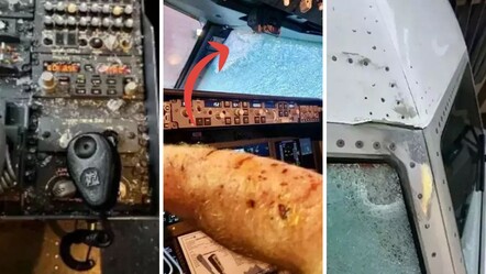 Havada korku dolu anlar! Uçağa meteor çarptı, pilot kanlar içinde kaldı - Dünya