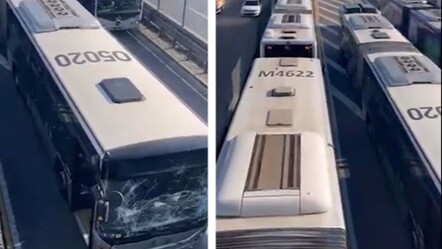 Sefaköy- Yenibosna yolunda iki metrobüs kaza yaptı! - Gündem