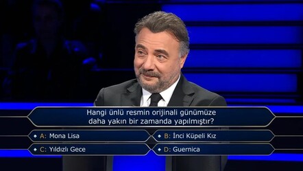 Milyoner’de 200 bin TL’lik soru şaşırttı: Hangi ünlü resmin orijinali günümüze daha yakın bir zamanda yapıldı? - Haberler