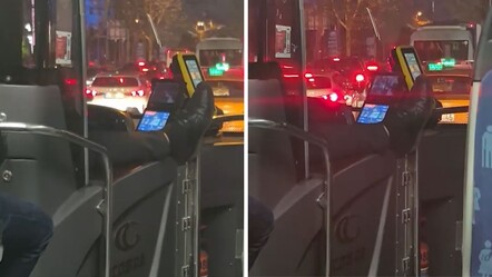 İstanbul'da akılalmaz görüntü! İETT şoförü ayağını uzatarak araç kullandı - Gündem