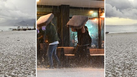 Antalya'ya 15 dakikada kış geldi! Sahili gören önce dondu, sonra telefona sarıldı - Yaşam