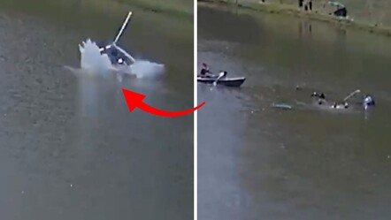 Brezilya'da korku dolu anlar! Helikopter göle çakıldı - Dünya