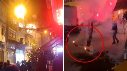 Beyoğlu'nda korkutan yangın! Hava fişek evi vurdu, bina alevler içinde kaldı - Yaşam
