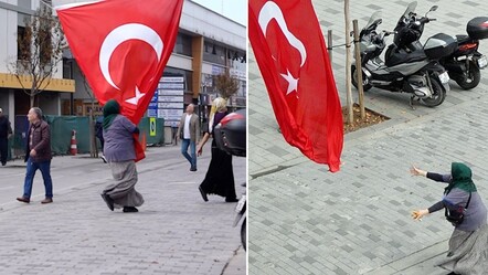 Türk bayrağı yere düşmesin diye siper oldular! Gündem olan videonun yıldızı konuştu - Yaşam