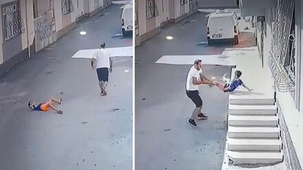 Dehşet görüntüleri! 8 yaşındaki çocuğu bacağından tutup fırlattı - 3. Sayfa