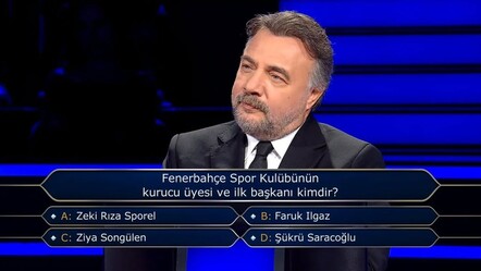 Kim Milyoner Olmak İster'de 1 milyon TL'lik soru açıldı: Fenerbahçe Spor Kulübünün kurucu üyesi ve ilk başkanı kimdir? - Haberler