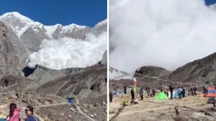 Nepal'de facianın eşiğinden dönüldü: Dağcıların kampına çığ düştü - Dünya
