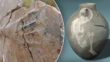 Küllüoba Höyüğü'nde ilginç keşif! Tarihi küp çocuk mezarı çıktı, uzmanlar üzerindeki 4 parmaklı eli açıkladı - Kültür - Sanat