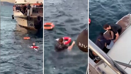 Üsküdar'da hareketli anlar! Feribottan denize düşen kadının kurtarılma anı kamerada - Gündem