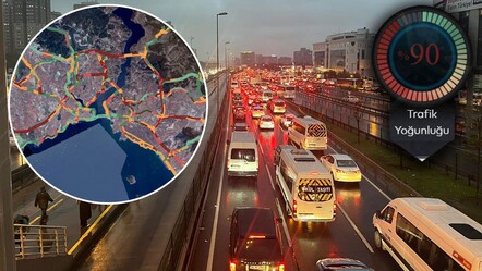 İstanbul trafiğini sağanak kilitledi! Yağış ile birlikte yoğunluk yüzde 90'a çıktı - Yaşam