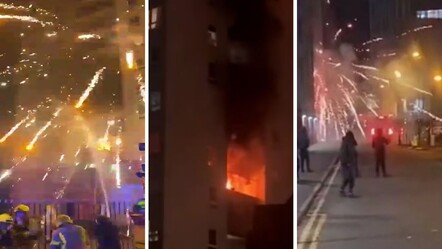 İngiltere'de havai fişek saldırısı! Yangını söndürmeye gelen itfaiyeciler kabusu yaşadı - Dünya