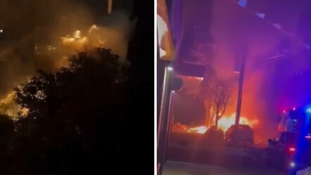 New York'ta alevler geceyi aydınlattı! Alev topuna dönen araç bomba gibi patladı - Dünya