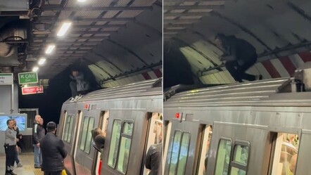 İstanbul metrosunda şoke eden görüntü: Vagonun tepesine çıktı! - Gündem