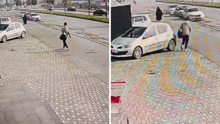 Sakarya'da akılalmaz görüntü! Park halindeki aracı durduk yere çizdi - Yaşam