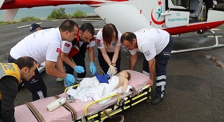 Burnuna yabancı cisim kaçan bebek için hava ambulansı - saglik