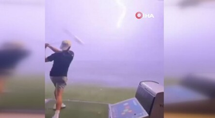 İnanılmaz olay: Havadaki golf topuna yıldırım çarptı - yasam