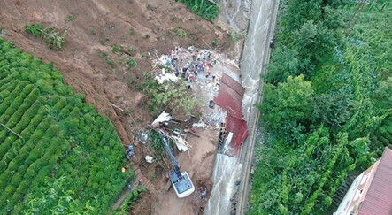Rize'de heyelan alanı havadan görüntülendi - dunya