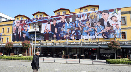 Trabzon'da 350 metrekarelik Trabzonspor şampiyonluk afişi - spor