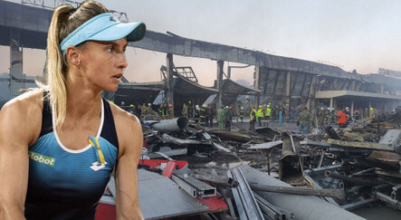 Ukraynalı tenisçi Lesia Tsurenko savaş sırasında tenis oynarken