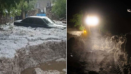 Yozgat'ta hava yazdan kışa döndü! 50 cm dolu yağdı, yollar kapandı - yasam