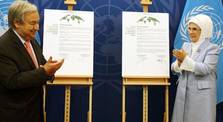 BM Genel Sekreteri Guterres ve Emine Erdoğan, 'Sıfır Atık Projesi' için iyi niyet beyanı imzaladı - dunya